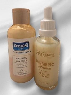 Soothing Glow Duo   Oat Milk Toner + Turmeric Face Milk, Hydrating & Brightening