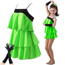 Lot of 12 Cover Girls 6-CXS 6-CS Green Dance Costume Ruffled Dress Gloves