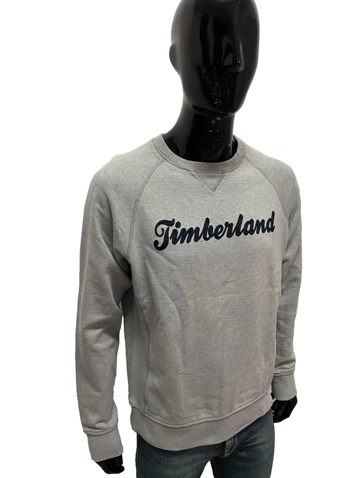 Timberland Sudadera Hombre M Gris 100% Algodón Logo Bordado Original Regular Fit - Imagen 3 de 4