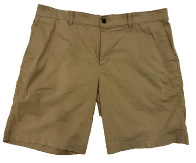 Nike Khaki Beige Dri-Fit Shorts Mens 42 Flat Stretch Performance Tech Blend Golf