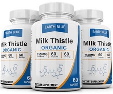 Organic Milk Thistle 7500 mg Strength 180 Veggie Caps 80 Silymarin 30:1 Liver