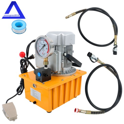 #ad Electric Hydraulic Pump Single Acting Oil Pump 10000 PSI 750W 8L Manual Valve $227.91
