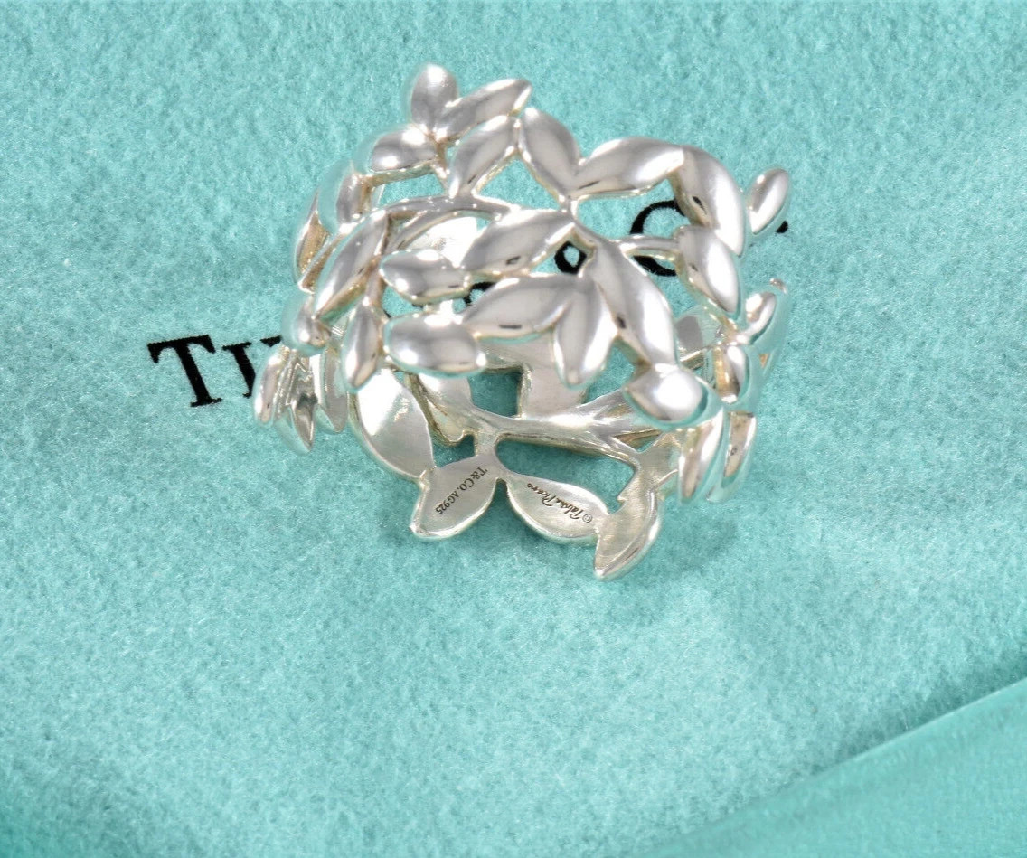 Tiffany & Co Sterling Silver Paloma Picasso Wide Olive Leaf Band