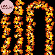 Timer 3 Pack Halloween Fall Decor 30Ft Fall Garland with Lights 60LED
