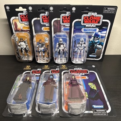 Star Wars Vintage Collection Clone Wars Figure Lot Rex Wolffe Echo Aayla 7x