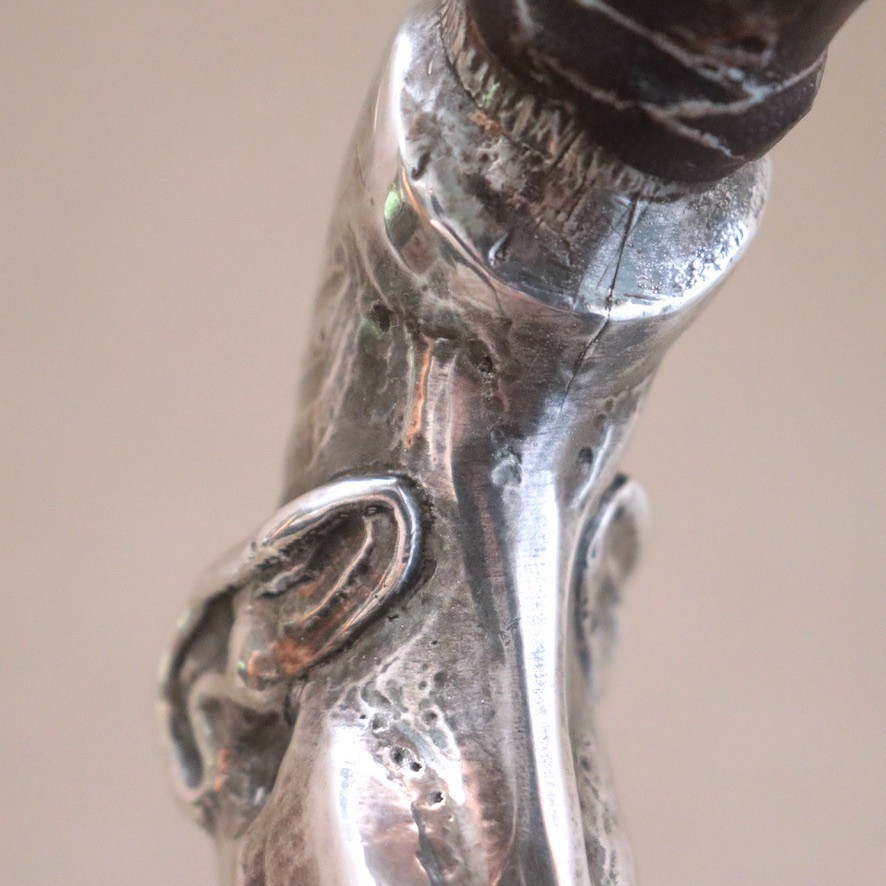 Solid Silver Greyhound Dog Cane Walking Stick Vtg… - image 10