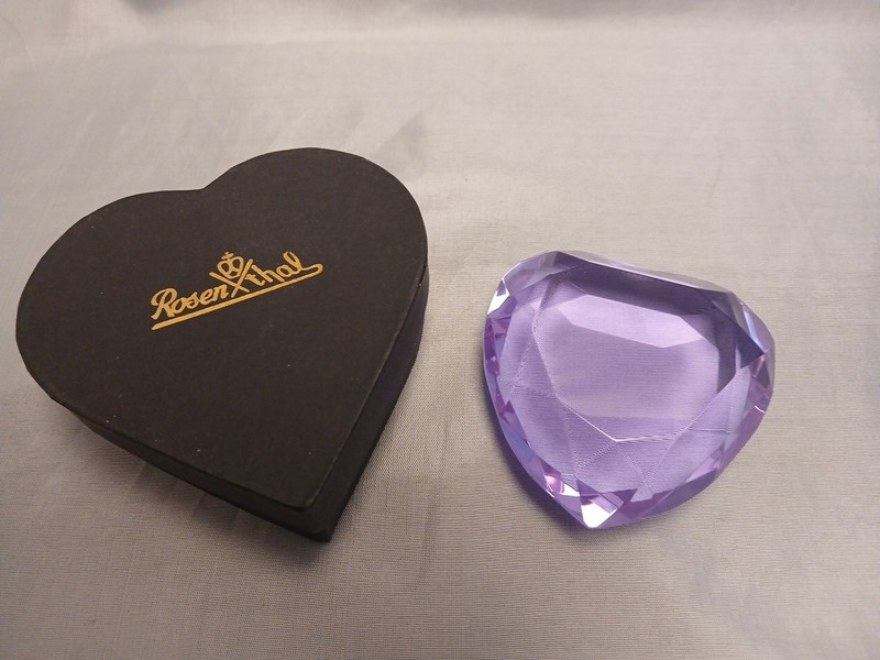 Rozenthal Heart Shaped Purple Paper Weight