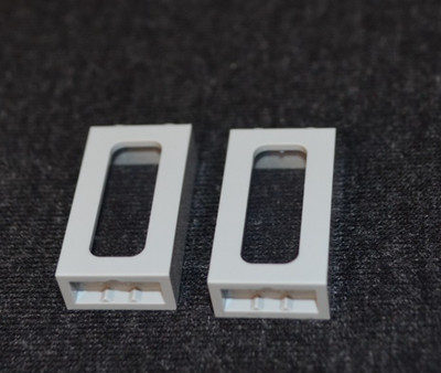 (2) 1x2x3 Light Gray Train / Plane Window - Clear Glass Bricks - NEW Lego Parts