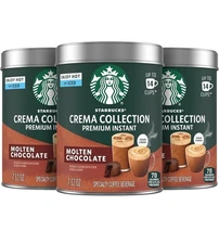3 PACK Starbucks Premium Instant Coffee Crema Collection Molten Chocolate