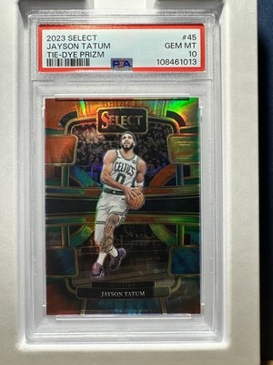 2023-24 Panini Select #45 Jayson Tatum Tie-Dye Prizm /25 PSA 10