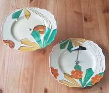 Paar Myott Art Deco Afternoon Tea Set Kuchenteller