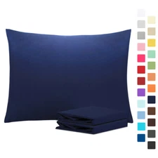 Solid Color Pillowcase Simple Stylish Envelope Pillow Case Easy Care 2 Pack