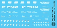 N Scale - Penn Central Gondola 53ft Evans Square Hood Decals