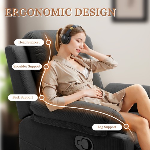 Recliner Chair for Adults, Small Recliner Chair for Small Spaces, Corduroy Chair - Picture 11 of 56