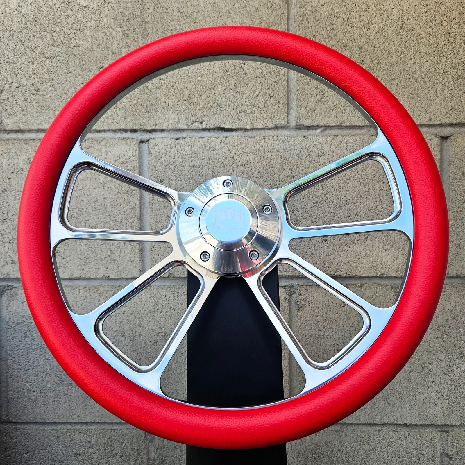 14" Billet Steering Wheel Chevy - Carbon Fiber Vinyl Wrap + Chevy Horn Button EB