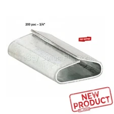 200 PACK 3/4" Width Strapping Clip Push Seals Steel for Banding Straps Seals NEW