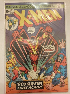 X-MEN #92 MARVEL COMICS 1975 selten sehr guter Erhaltungszustand Bronzezeit eingetütet und mit Karton kostenloser Versand 