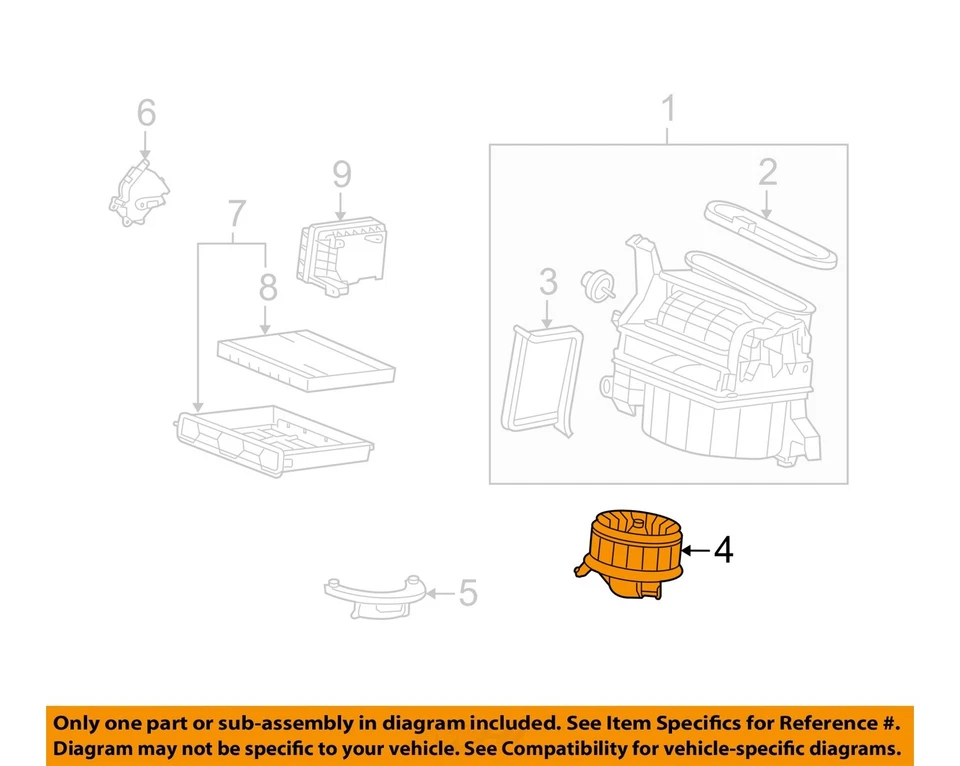 Motor soplador HVAC usado se adapta a: Honda Accord 2009 grado A Foto 3 de 4