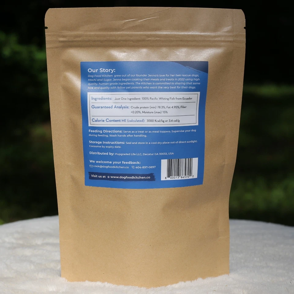 Golosinas de pescado blanco deshidratado premium para perros--altas en calcio y omega-3 Foto 4 de 4