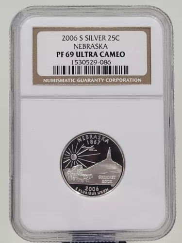 2006 S Nebraska Silver Quarter NGC PF69 Ultra Cameo R254