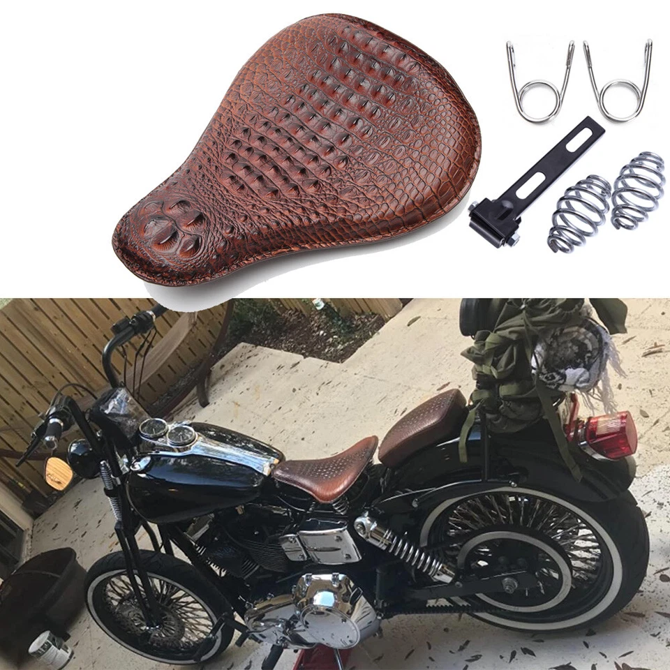 For Suzuki Savage 650 LS650 Bobber Alligator Motorcycle Spring Solo Seat Saddle - Image 2 of 4