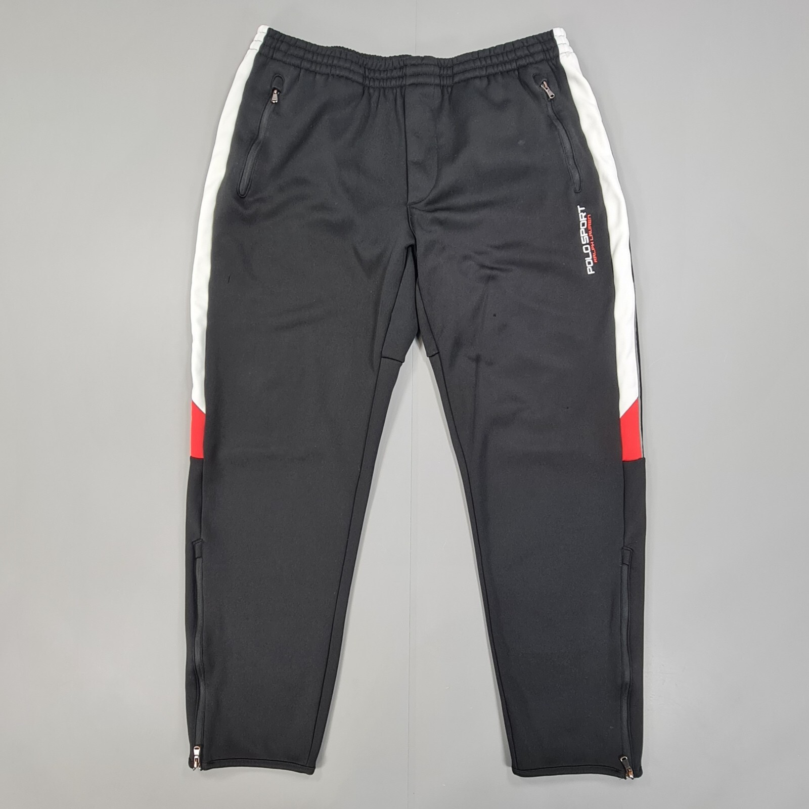 Polo Ralph Lauren Mens Tracksuit Bottoms Black Large Fleece Track Pants