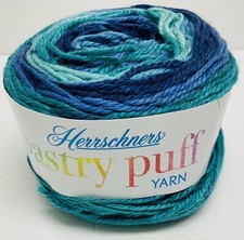 Herrschners Pastry Puff Acrylic/Wool Unit of 1 Blues Self Striping Retired