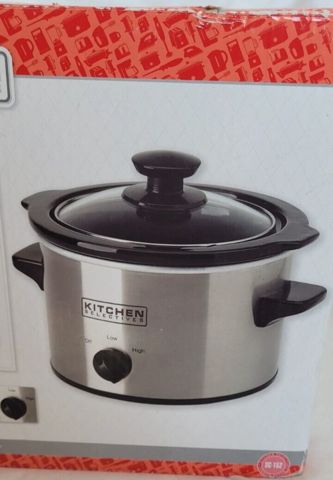 Olla de cocción lenta selectiva de cocina de 1,5 cuartos de galón de acero inoxidable SC152 Foto 3 de 4