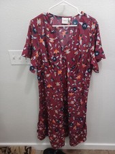 Womens Junarosa Dress Size 18 Red With Flowers