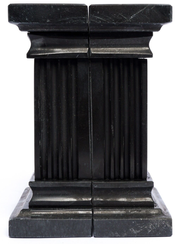 Natural Jet Black Marble Pillar Design Book Stand Set, H=6", L=3", D=4", 2Pieces - 第 3/3 張圖片