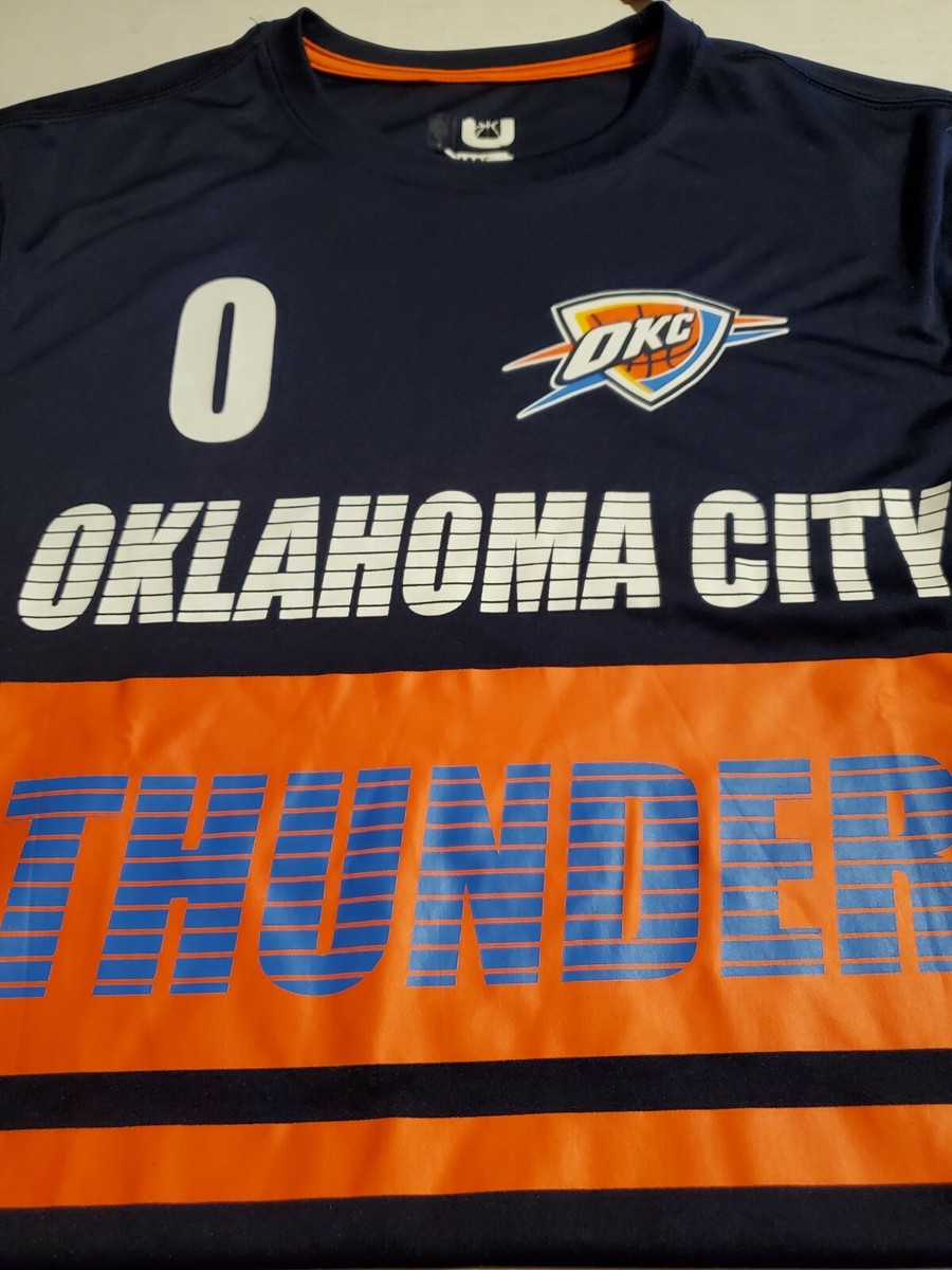 OKC Thunder Russell Westbrook #0 Big Graphic T UNK Shirt Blue