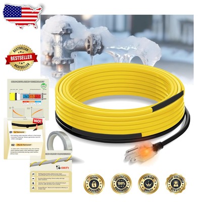 Fast Acting Self-Regulating Pipe Heat Trace for Winter - 155 Ft Length Available
