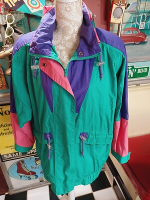 VTG 80s 90s London Fog Jacket Coat Raincoat Neon Color Block VTG 80s 90s London Fog Jacket Coat Raincoat Neon Color Block