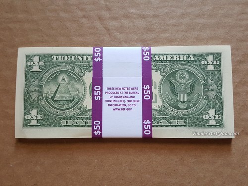 Lot 50 $1 Dollar Bills 2017 San Francisco Uncirculated Consecutive 50th Birthday - Picture 5 of 11