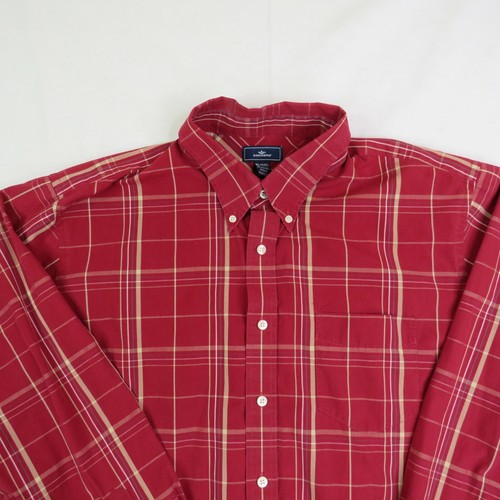 DOCKERS Men's Long Sleeve Shirt Size XL Red Tan Cotton Blend - Picture 4 of 8