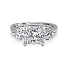 1.30 Ct Princess Cut Certified Moissanite Engagement Ring 950 Platinum Size 8