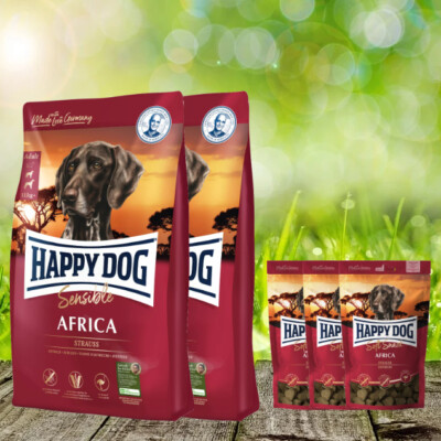 25 kg - Supreme Africa 2 x 12,5 kg + 3 x 100 g. Soft Snack Africa - Aktion