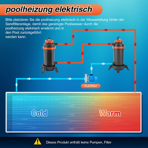 Poolheizung Wärmetauscher Schwimmbadwärmetauscher 3KW Pool-Heizung Swimspa - Bild 3 von 10