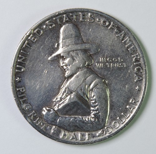 1920 Pilgrim Tercentenary Celebration Commemorative Silver Half Dollar Coin