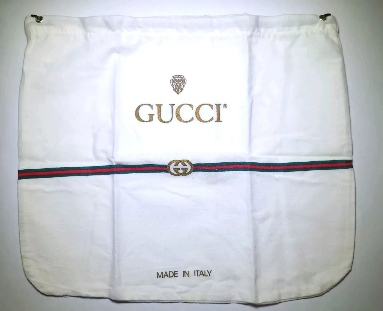 Gucci sac à poussière cordon coton blanc 12
