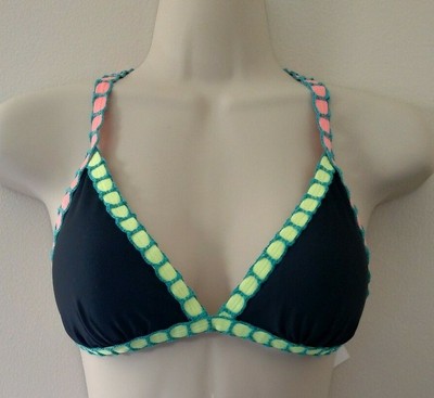 crochet trim triangle bikini
