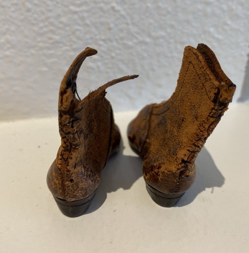 Antiche Early Bambole scarpe morbide in pelle tacco - Foto 3 di 3
