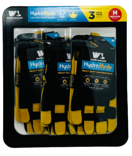 Wells Lamont' HydraHyde Guantes de Trabajo Flexibles de Cuero Resistentes al Agua Paquete de 3 - Imagen 3 de 6