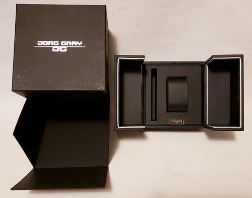 New Jorg Gray Black Watch Box Holder Case DAMAGED