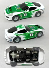 2014 MicroScalextric Green Racing GT HO Slot Car European Set Only 12v G1126 A++
