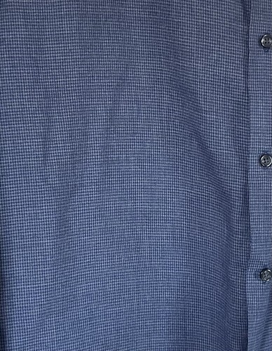 MEN'S RED HERRING BLUE AND GREY SMALL DOGTOOTH CHECK CASUAL SHIRT - SIZE MEDIUM - Picture 2 of 2