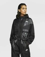 Nike Sportswear Windrunner Cargo Jacket Black Solid Women's MEDIUM BV2833-010