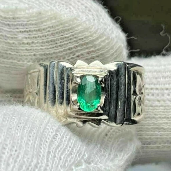 Eden: Emerald and Diamond Three Stone Ring | The Village Goldsmith