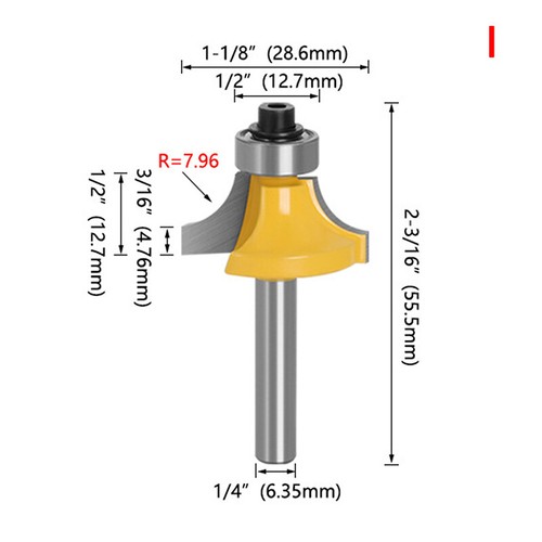 6mm / 1/4 Shank Corner Round Over Router Bit With Bearing Milling Cut^lkQCGA - Picture 10 of 19