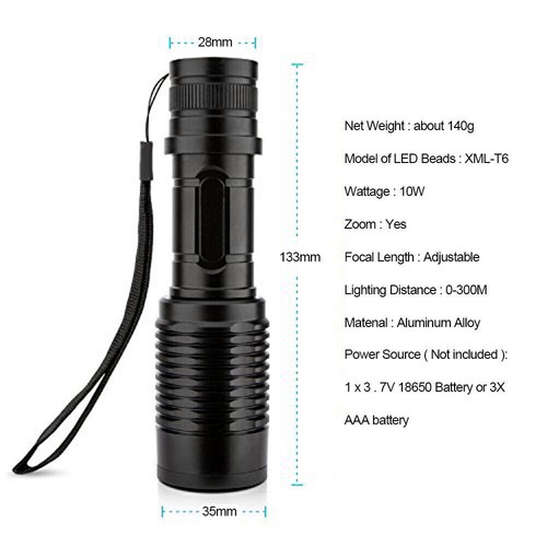 Infrarot LED Taschenlampe Zoom IR 850nm/940nm Jagd Licht Nachtsicht Wasserfest - Bild 5 von 16